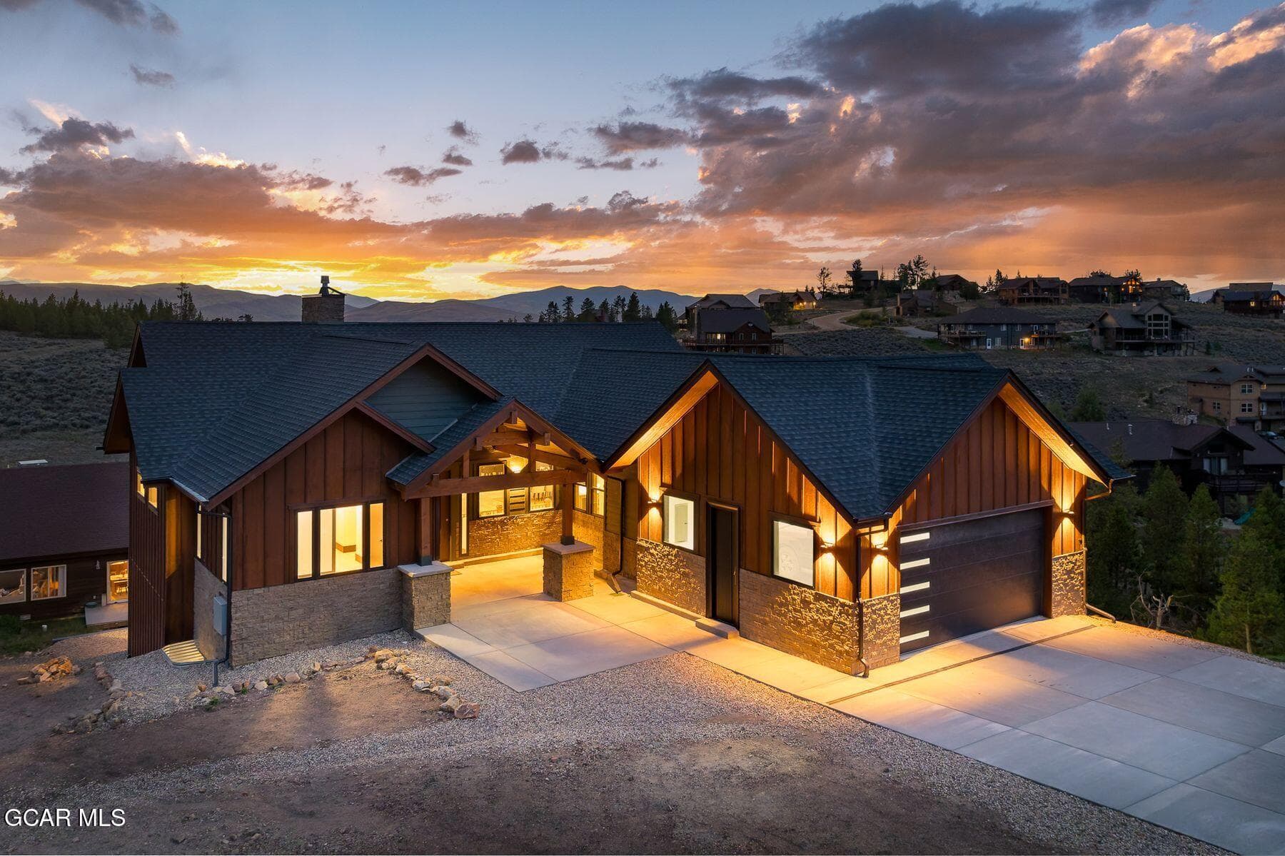 Exterior front evening