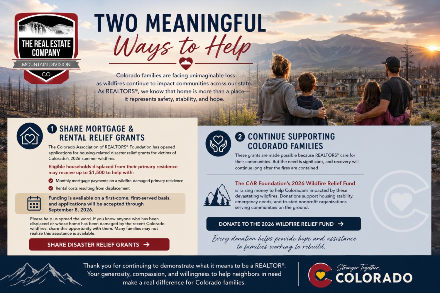 Two ways to help Colorado families displaced by the 2026 wildfires